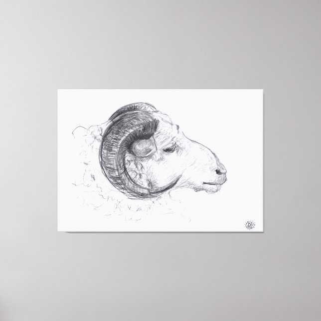 Ram - Dibujo original - Imprimir lienzo (Anverso)