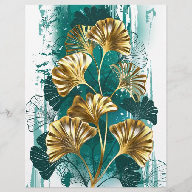 Rama con hojas doradas Ginko Biloba (Anverso)