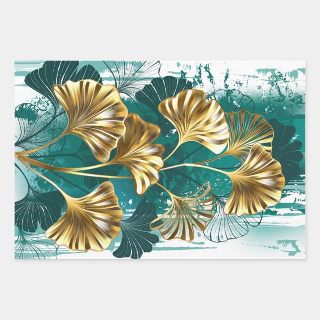 Rama con hojas doradas Ginko Biloba (Anverso)