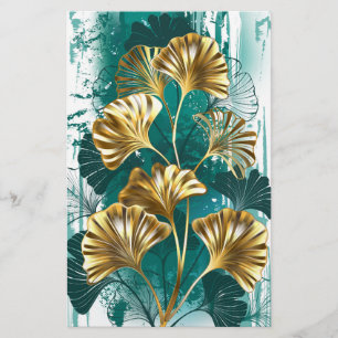 Rama con hojas doradas Ginko Biloba