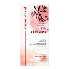 Rama de acuarela y programa de boda japonés de la 