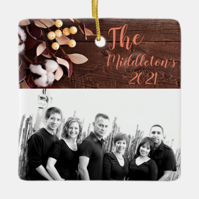 Rama de algodón con ornamento XMAS personalizada e (Anverso)