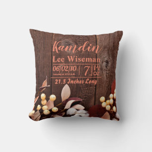 Rama de algodón de almohada de nacimiento personal