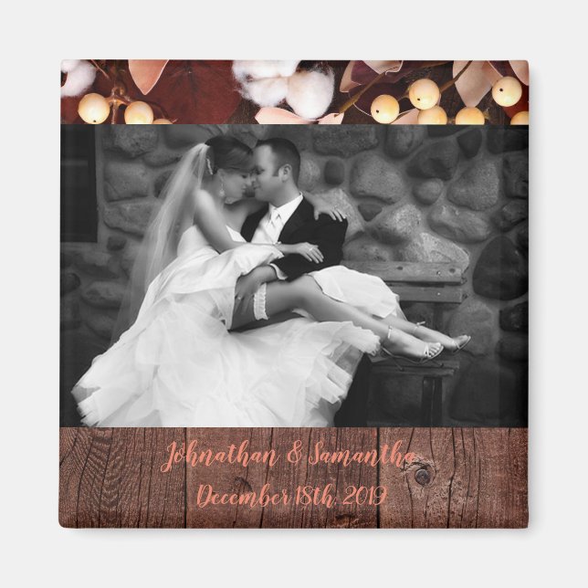 Rama de algodón de imán fotográfico personalizada  (Frente)