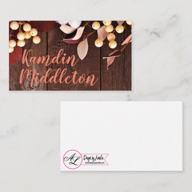 Rama de algodón de tarjetas de lugar personalizada (Anverso / Reverso)