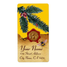 RAMA DE AZOTE Y PINO, SELLO DE CERVEZA ROJA DE MAN