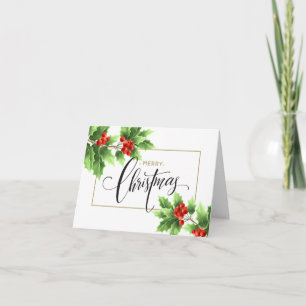 Rama de Bayas de Acebo de Navidad Tarjeta de Salud