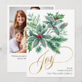 Rama de Bayas de Acebo JOY Tarjeta de Navidad FOTO