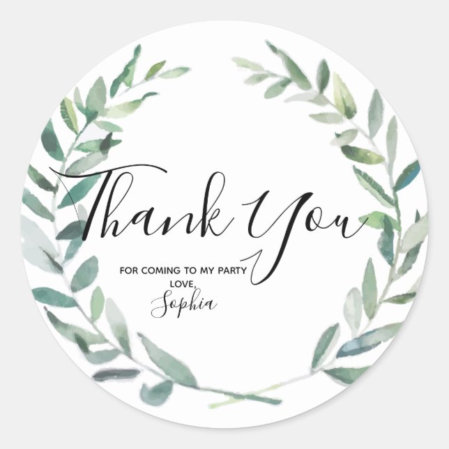 Rama de correa floral Botánica Gracias Pegatina (Anverso)