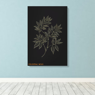 Rama de Elegancia Dorada Lienzo de Arte Fino