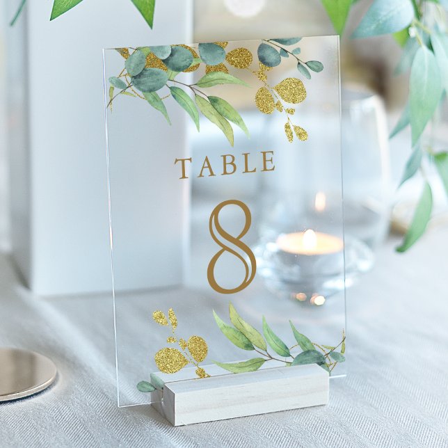 Rama de eucalipto número de mesa de boda acrílico (Subido por el creador)