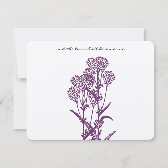 Rama de flor silvestre púrpura RSVP de boda (Anverso)