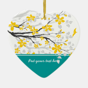 Rama de magnolia y adorno personalizado de flores