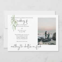 Rama de olivo de invitación a matrimonio fotográfi