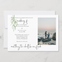 Rama de olivo de invitación a matrimonio fotográfi