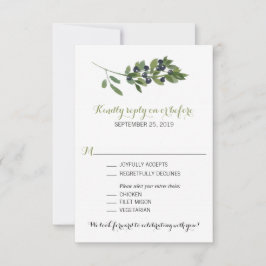 Rama de olivo en acuarela | RSVP de boda