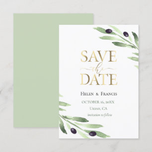 Rama de olivo guardar la invitación de fecha