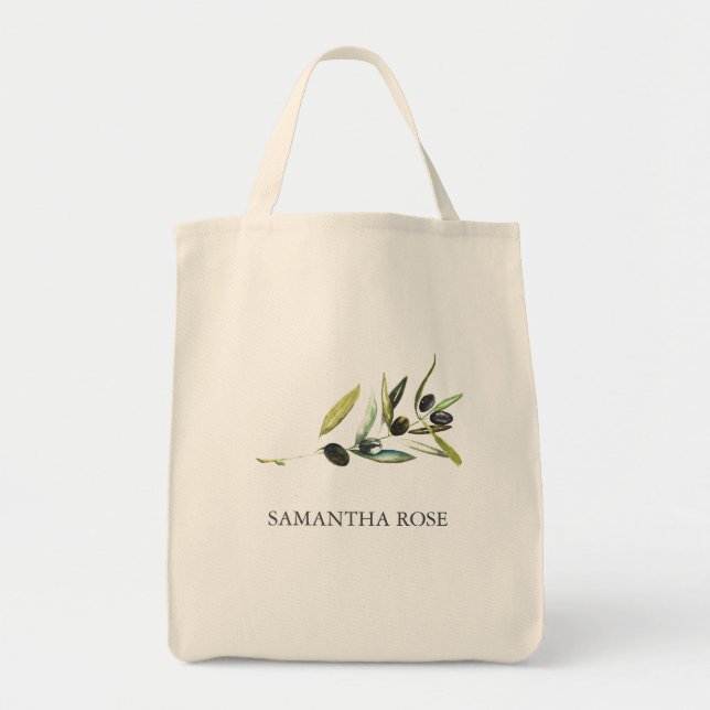Rama de olivo rústico personalizada para las bolsa (Frente)