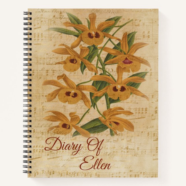 Rama de orquídeas amarillas en diario de sangre (Anverso)