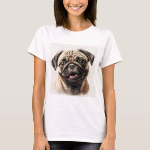 Rama de perro Pug T-shirt perro madre camiseta
