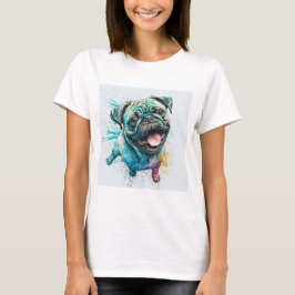 Rama de perro Pug T-shirt perro madre camiseta
