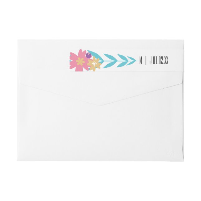 Rama de primavera moderna rosa floral (Reverso)