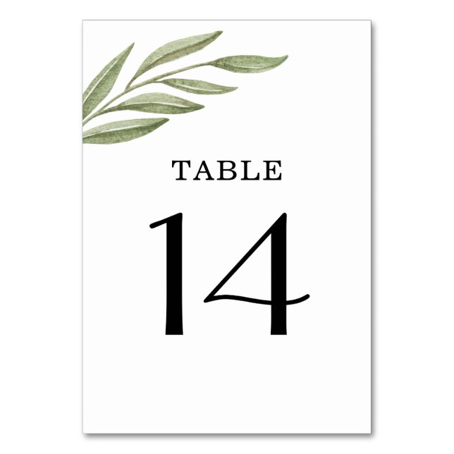 Rama de Vegetación Simple Número de Mesa (Anverso)