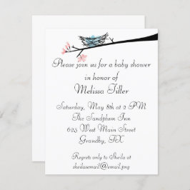 Rama del flor e invitación de Baby Shower de la