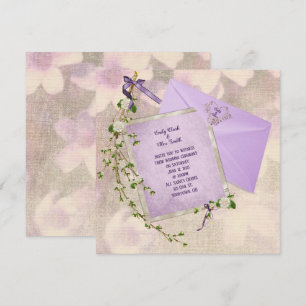 rama floral en invitación de boda con diseño de so