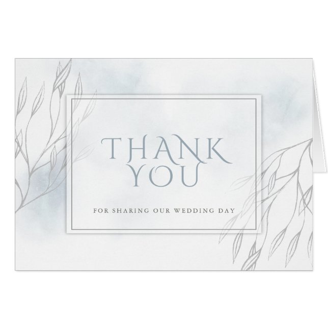 Rama gris y salvaje y acuarela azul turbia (Anverso (Horizontal))