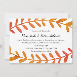 Rama Otoño Horizontal - Invitación de Boda