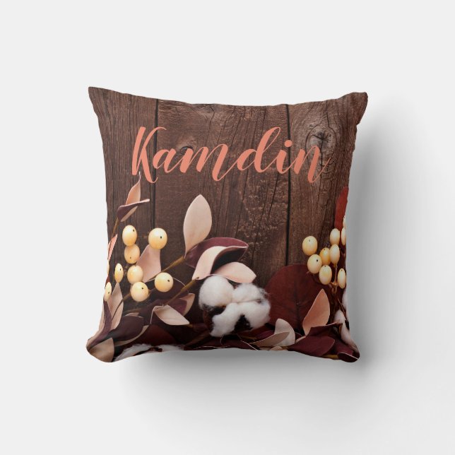 Rama personalizada de algodón de almohada en la zo (Anverso)