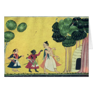 Rama y Lakshmana acompañados por Visvamitra