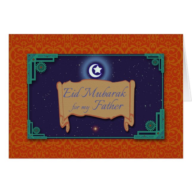 Ramadan Eid Mubarak saluda a su padre (Anverso (Horizontal))