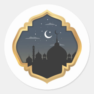 Ramadan Kareem Pegatina redondo, brillante ronda c