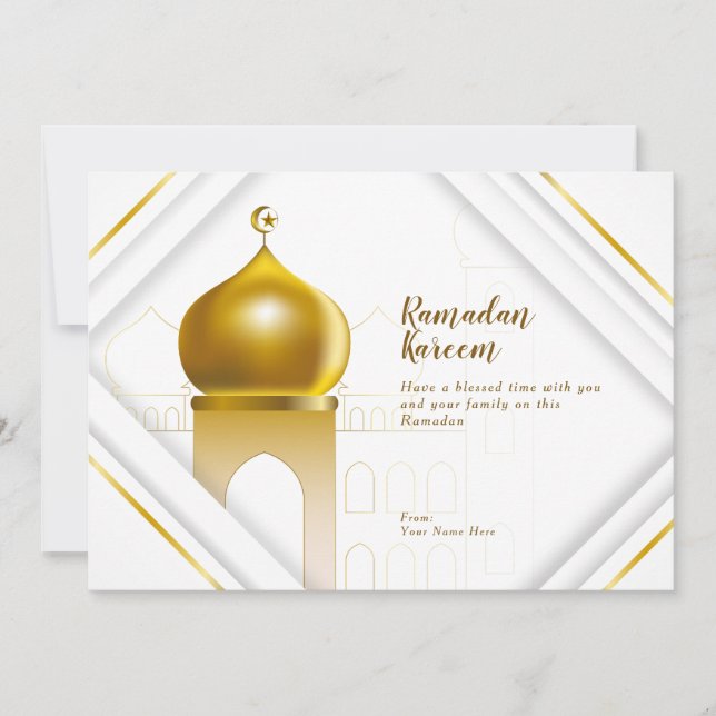 Ramadán Kareem | Tarjeta de Felicitación con Marco (Anverso)
