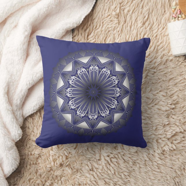 Ramadan Mandala Cojín decorativo Azul Real (Manta)