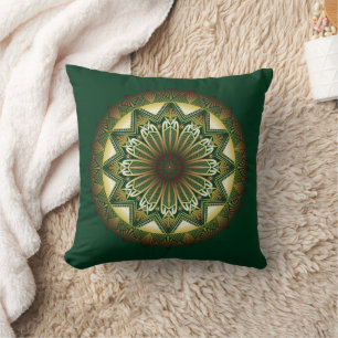 Ramadan Mandala Cojín decorativo Verde oscuro