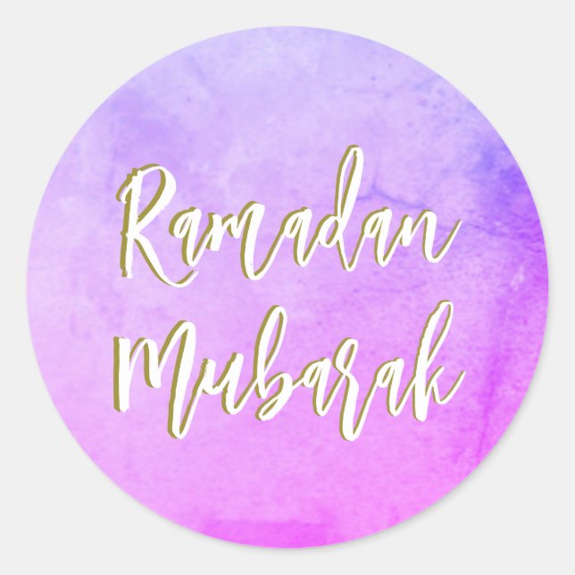 Ramadan Mubarak Pegatina de Ronda Clásica (Anverso)