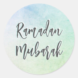 Ramadan Mubarak Script Classic Round Pegatina
