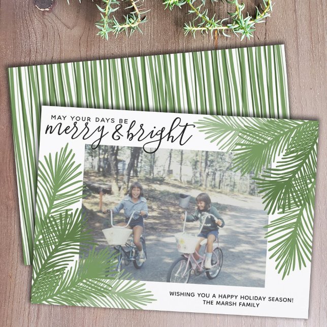 Ramas caprichosas de fotografía Caligrafía Navidad (Photo card with whimsical branches)