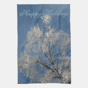 Ramas cubiertas de nieve para toallas