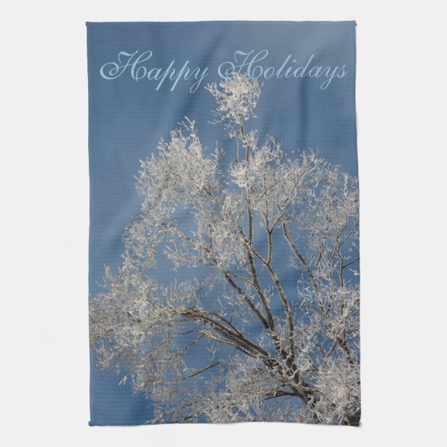 Ramas cubiertas de nieve para toallas (Vertical)