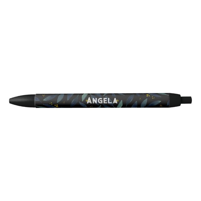 Ramas de acuarela elegantes nombran pluma de tinta (Anverso)