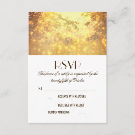 Ramas de árbol de las luces doradas Tarjetas RSVP 