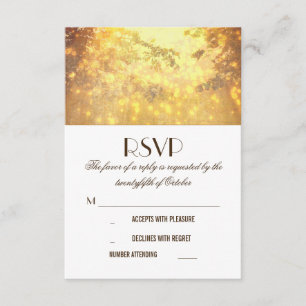 Ramas de árbol de las luces doradas Tarjetas RSVP 