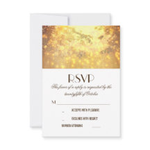 Ramas de árbol de las luces doradas Tarjetas RSVP 