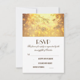 Ramas de árbol de las luces doradas Tarjetas RSVP