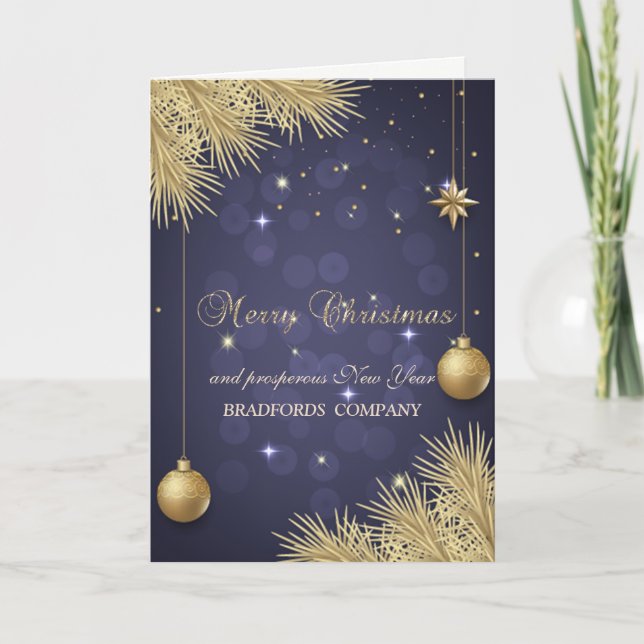 Ramas de árbol de Navidad doradas, empresa de bola (Anverso)