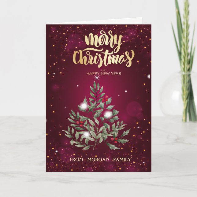 Ramas de árbol de Navidad elegantes rojas (Anverso)